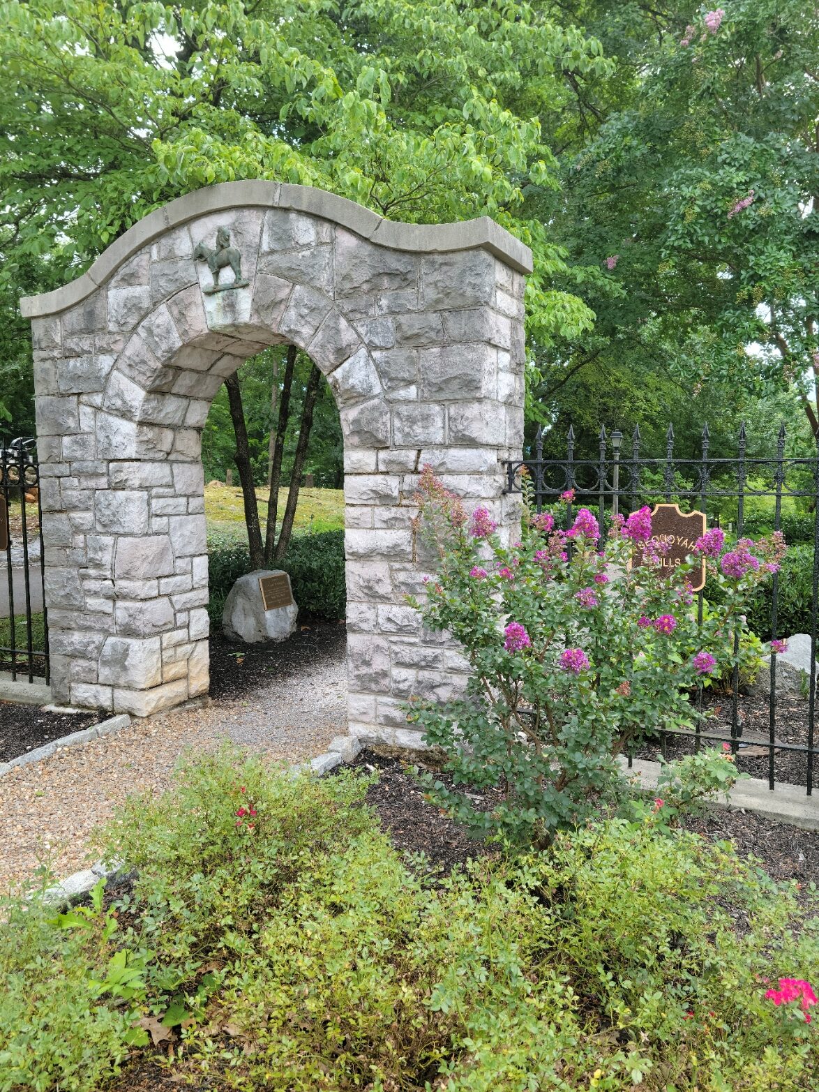 Garden with Stone archway in Knoxville, TN
